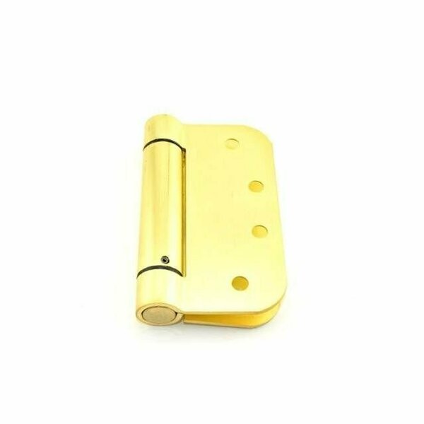 Best Hinges 4in x 4in 5/8in Radius Standard Weight Spring Hinge # 422202 Satin Brass Finish RD2068R44